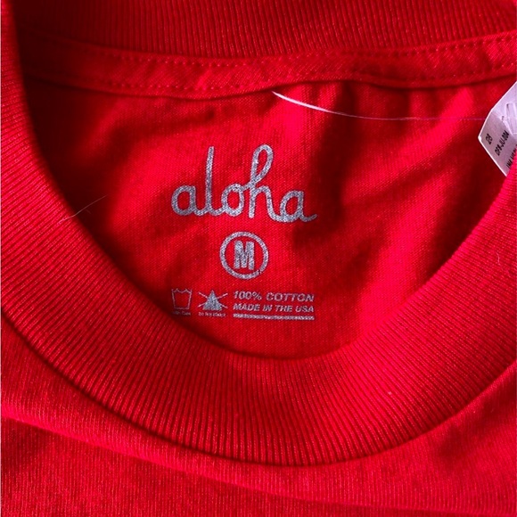 Men’s Red Aloha Army Short Sleeve T-Shirt size M - Picture 4 of 5